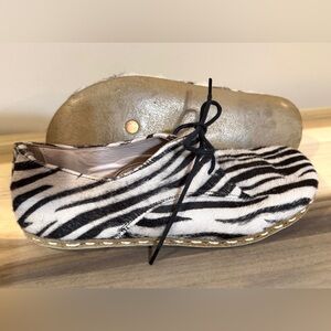 Zebra Print Cow Hide Earthing Shoes